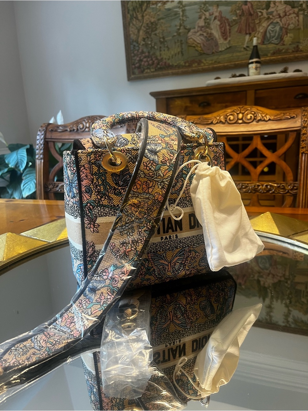 Floral Embroidered Tote Bag - Multicolor